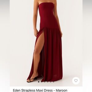 Elegant Burgundy Evening Gown